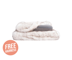 Orthopedic Memory Foam Bed + Faux Fur Blanket Cover