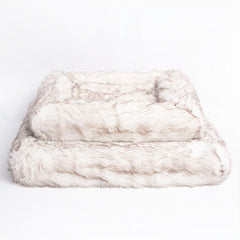 Orthopedic Memory Foam Bed + Faux Fur Blanket Cover